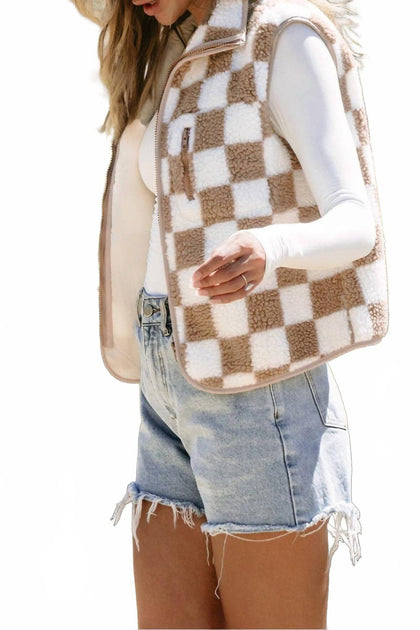 Aapparella Checkered Vest Beige XLarge 4