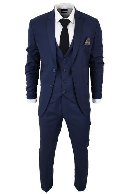 TruClothing IM1 Classic Plain 3 Piece Suit Blue US 44 Regular 3