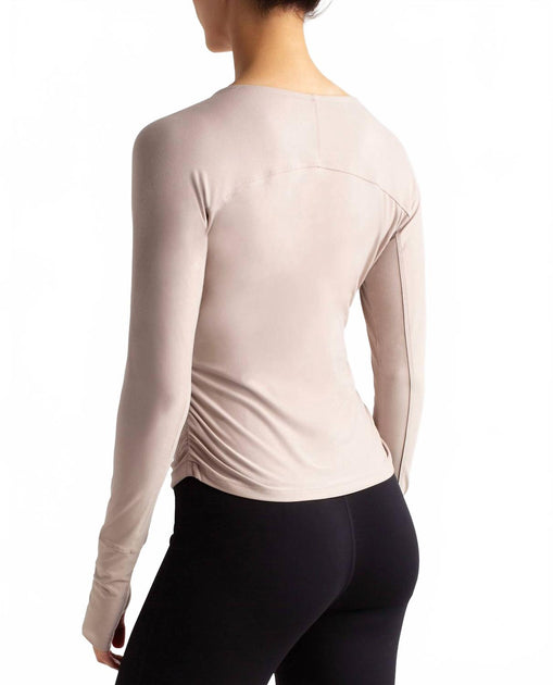 Danskin Barre Wrap Top Beige XSmall 3