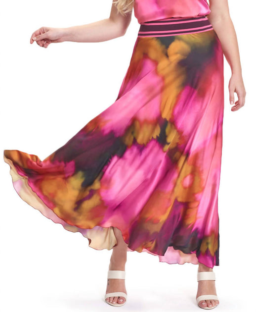 Beate Heymann Wild Abstract Satin Maxi Skirt Multi 38 2