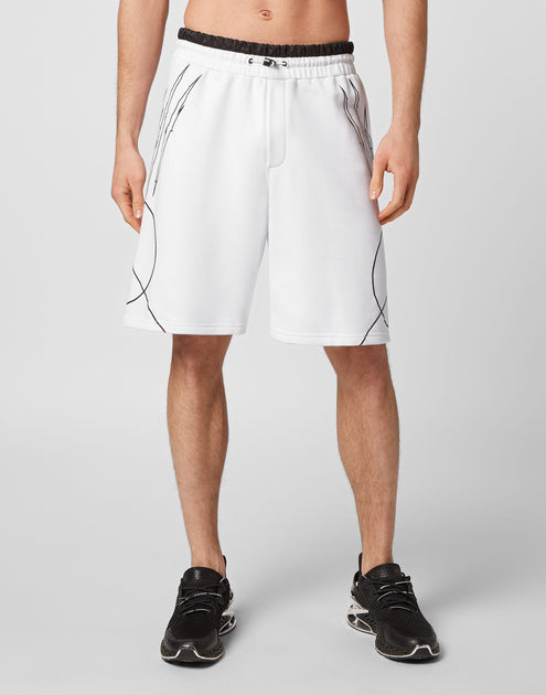 Plein Sport Scratch Jogging Shorts White XS 4