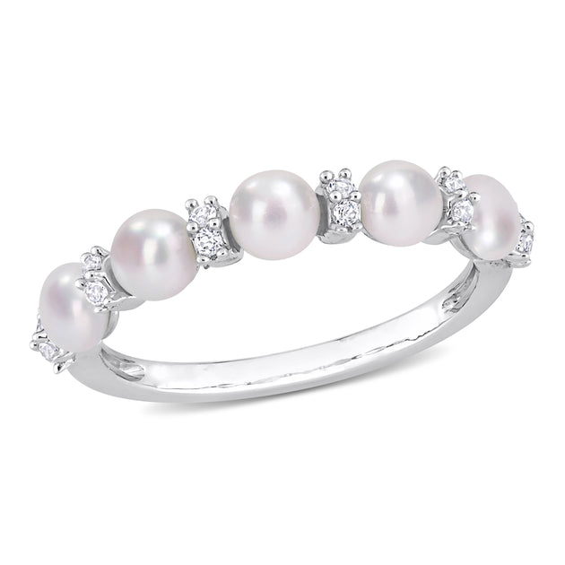 Mimi & Max Semi Eternity Ring Silver US 5 2