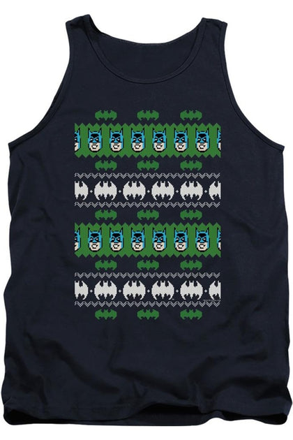 Gildan Batman Christmas Sweater Tank Top Blue XLarge 2