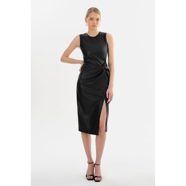 Lamarque Brett Faux Leather Dress Black XXSmall 3