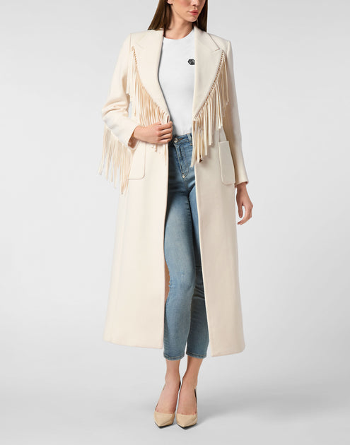 Philipp Plein Plein Deluxe Long Coat Beige XSmall 3