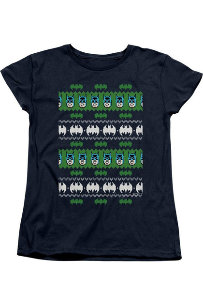 Gildan Batman Christmas Sweater T-Shirt Blue Small 2