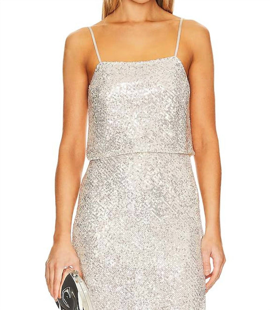 Enza Costa Sequin Cami Silver XS 2