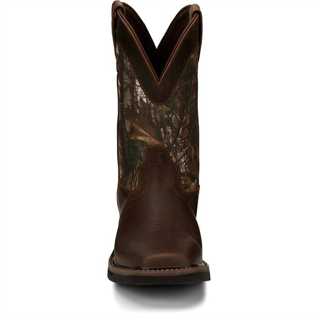 Justin Trekker Western Work Boots Brown Camo 9.5 3