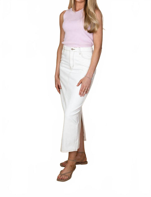The Workshop Demi Denim Maxi Skirt White Medium 4