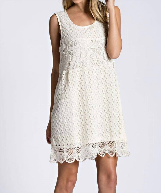 KORI Lace Detailed Shift Mini Dress White Medium 2