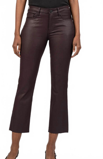 KUT FROM THE KLOTH Kelsey High Rise Ankle Flare Pants Brown US 8 2
