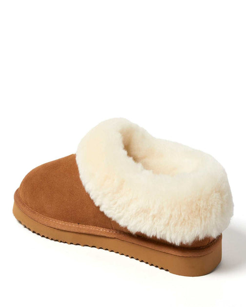 Fireside by Dearfoams Adelaide Shearling Clog Slipper Grey US 9 3