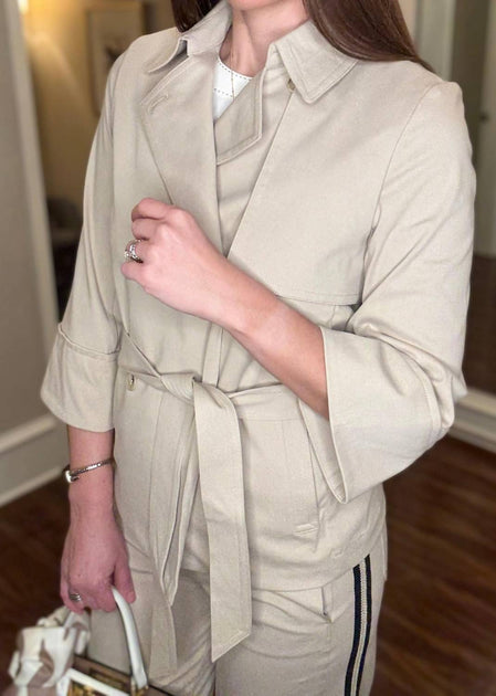 Lysse Dakota Cropped Trench Coat Beige Large 4