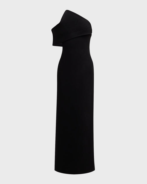 chinese dress ladies Brandon Maxwell The Romee Draped One-Shoulder Column Gown