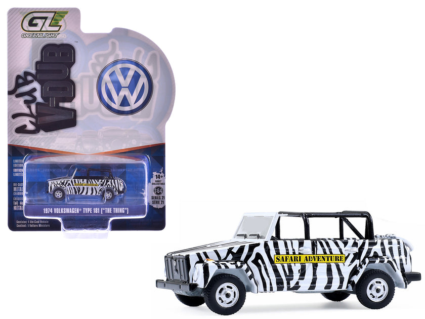 Greenlight 1974 Volkswagen Thing Type 181 Schwarz Weiß 1/64 2