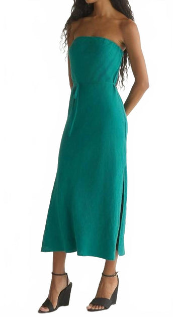 Bella Dahl Strapless Bias Maxi Dress Blue Small 4
