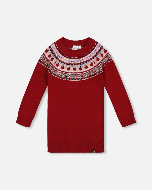 Deux par Deux Knit Dress Red US 6 2