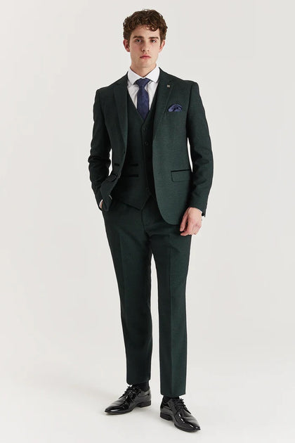 Paul Andrew Regent Plaid Check Trousers Green 32x32 3