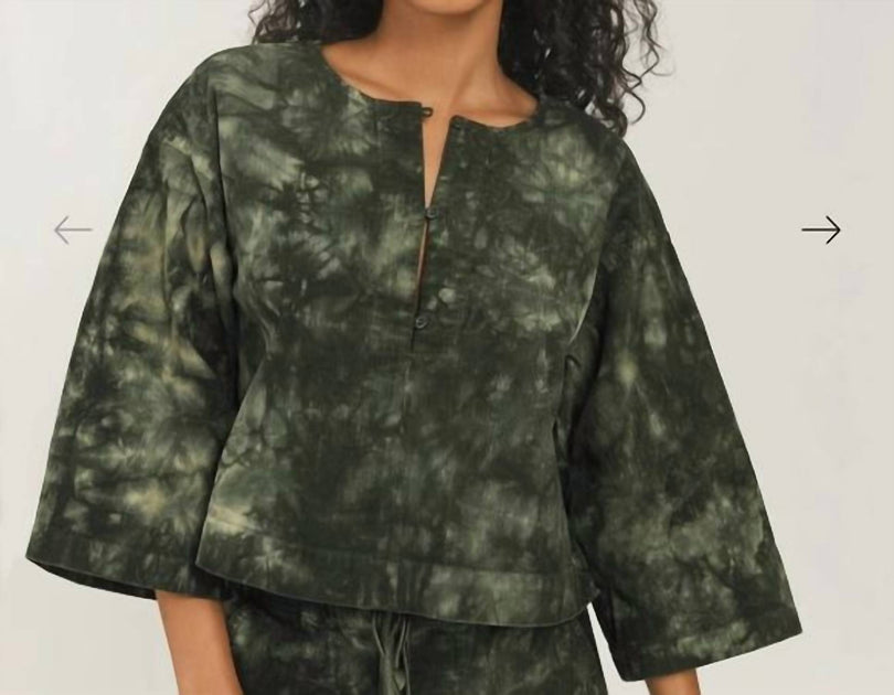SOMETHING NAVY Birdie Corduroy Top Green Large 2