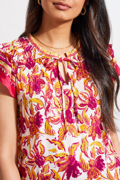Tribal Bluse mit Randprint Rot Medium 2