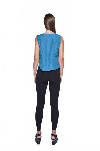 Simply Mila Uneven Hem Tank Blue Large 3