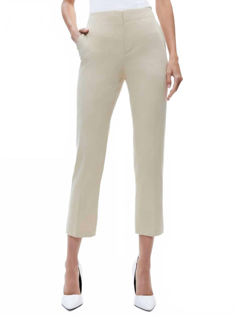 alice + olivia Nicky Chino Waistband Slim Ankle Pants Beige US 6 2