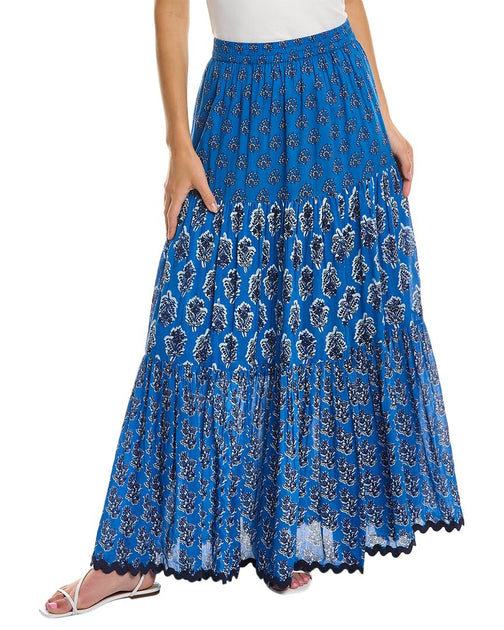 Ro's Garden Frilly Midi Skirt Blue Large 2