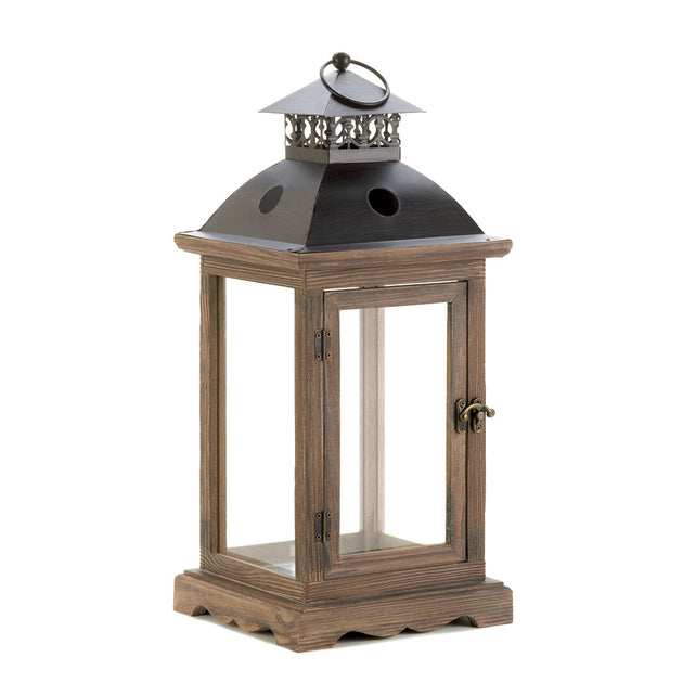 Actifo Wood Frame Candle Lantern Brown 4