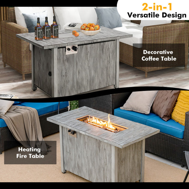 Hivvago Propane Fire Pit Table Gray 4