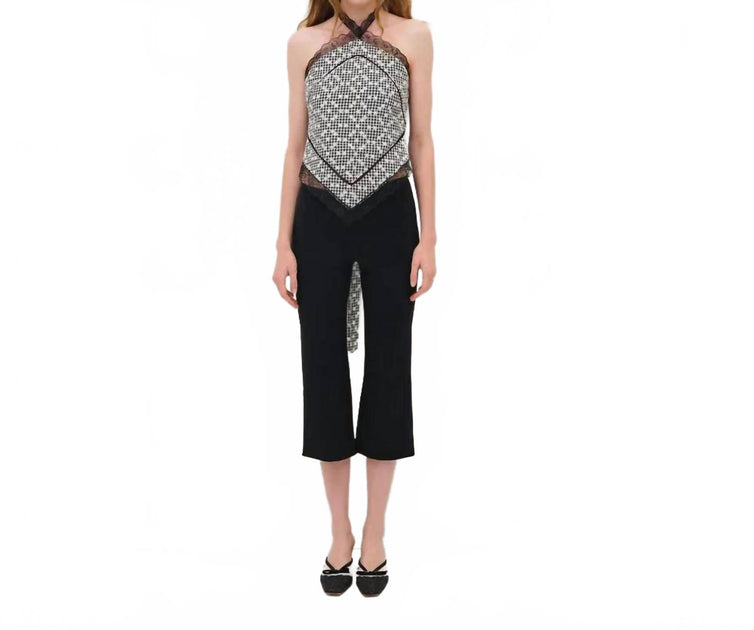 for Love & Lemons Mimi Halter Top Black Medium 2