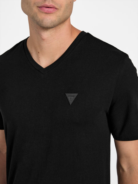 Guess Factory Eco Stephano V-Neck Tee Black Large 4