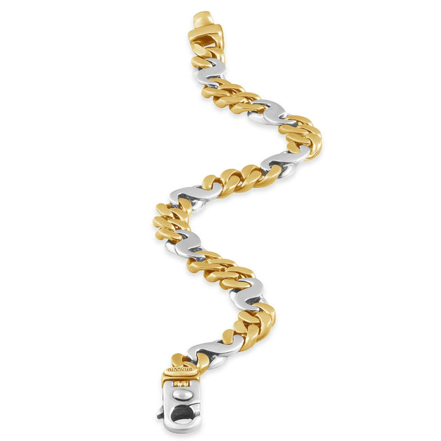 Pompeii3 Herren S Shape Figaro Glieder 14k Gold oder Platin 8mm Armband 8.5in 7