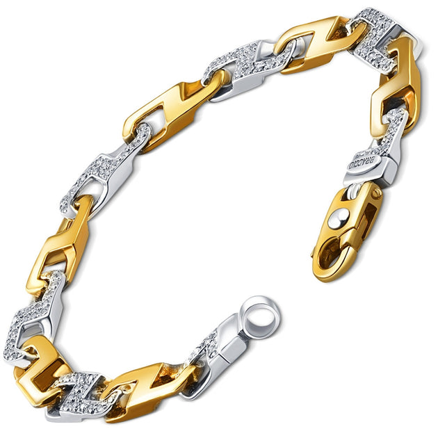 Pompeii3 Men's Diamond Bracelet Silver 8.5in 3