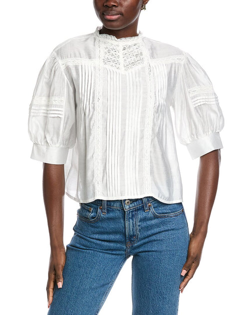 Anna Kay Noris Eyelet Blouse White Large 2