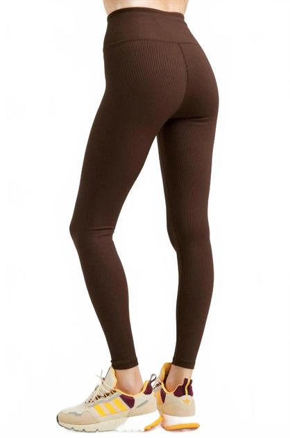 Year of Ours Veronica Ribbed Legging Brown Large 3