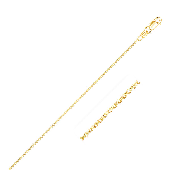 FASHNZFAB Round Cable Link Chain Yellow Gold 1.20 mm 2
