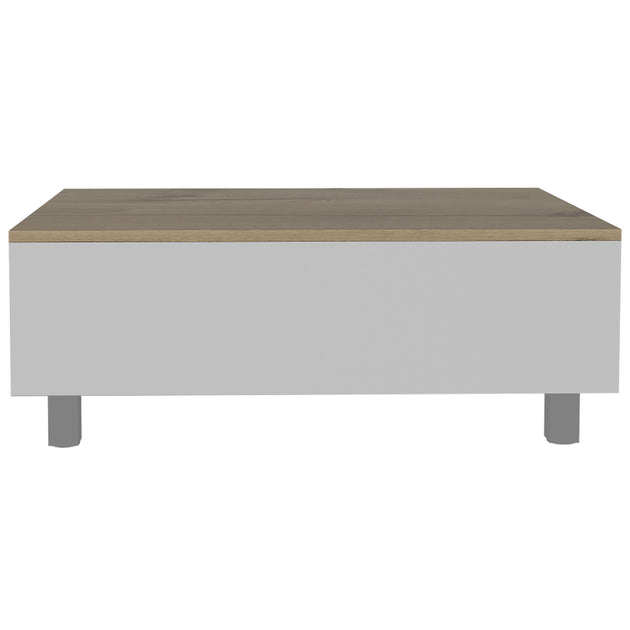 Hivvago 32 inch Lift Top Coffee Table White And Light Oak 3