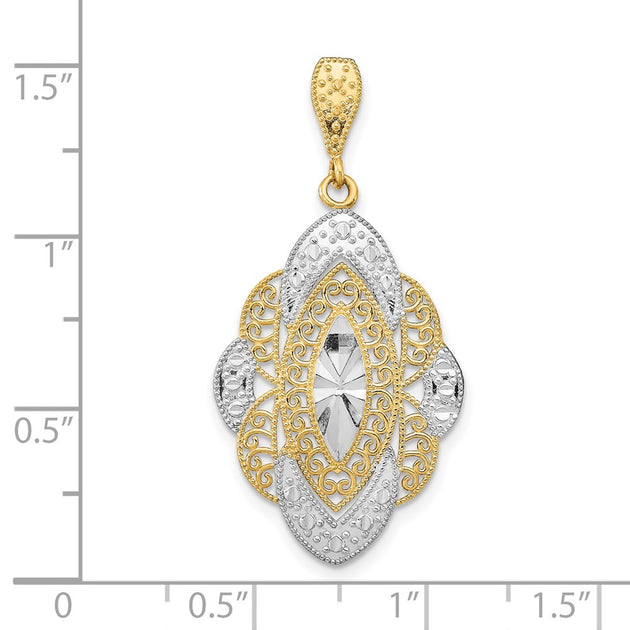 Diamond2Deal Oval Charm Silver 35mm 4