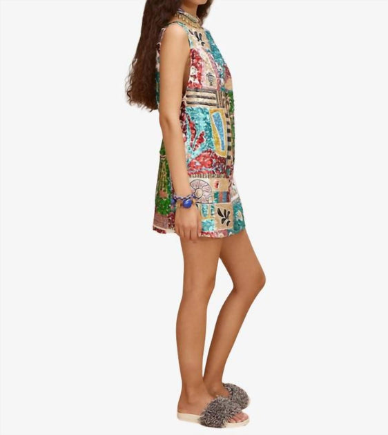 ALEMAIS Jazz Embellished Mini Dress Multi US 4 4