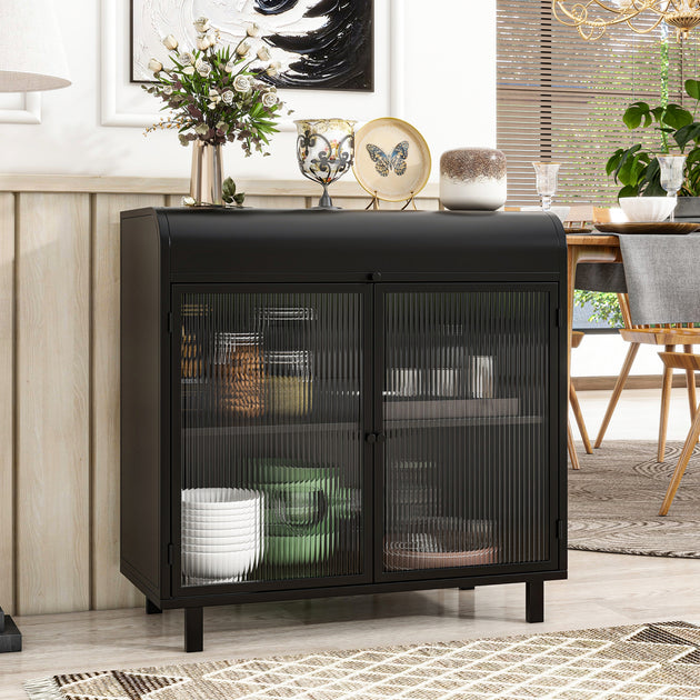 Streamdale Modern Sideboard Buffet Black 2
