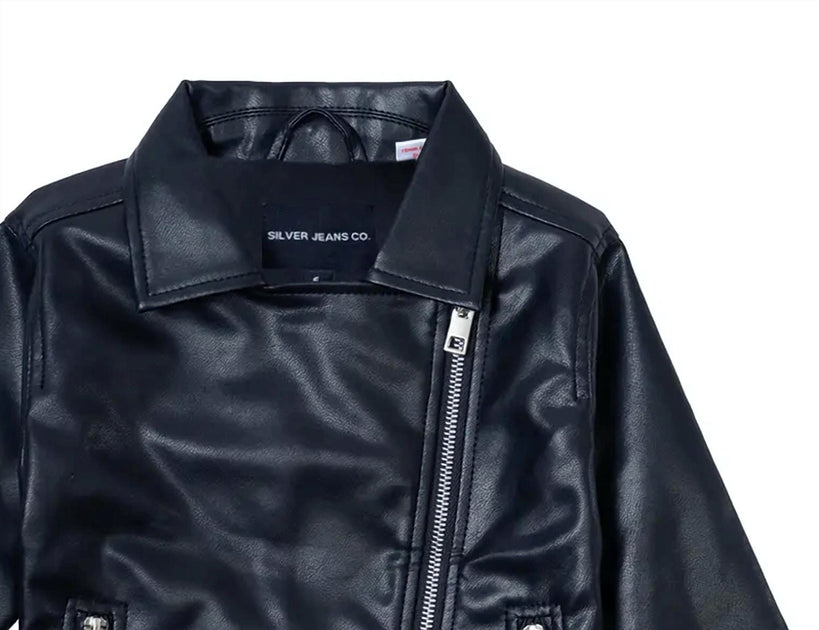 Silver Jeans Co. Girls Biker Jacket Black XL 3