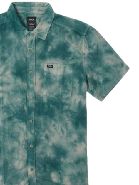 RVCA Bleach Cord Woven Shirt Green Small 3
