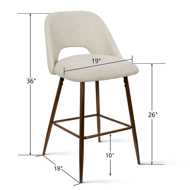 Maison Boucle Counter Height Stool Walnut 18 inch 6