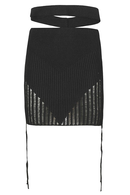 Andreâdamo Ribbed Knit Mini Skirt Black XSmall 3