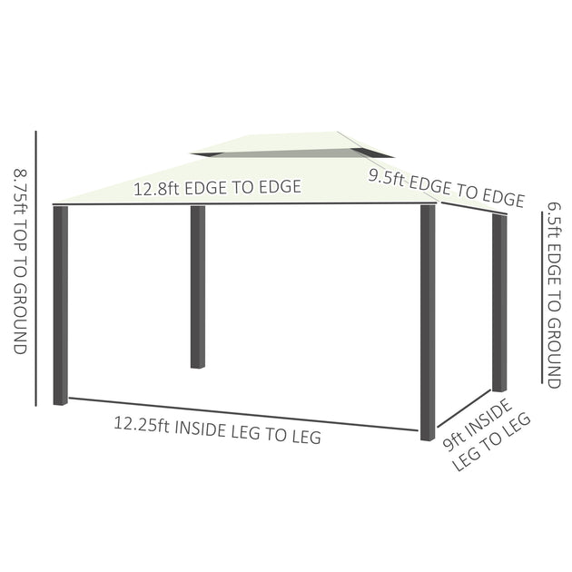 Hivvago 10x13 Outdoor Gazebo Cream White 4
