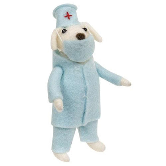 Hivvago Doctor Dog Felted Ornament 2
