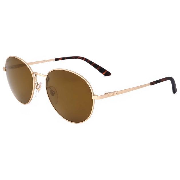 Smith Optics Unisex Round Gold Sunglasses Green 2