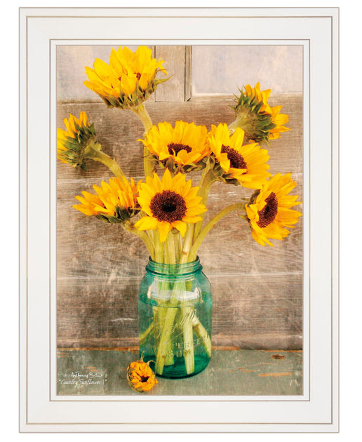 Hivvago Country Sunflowers I Framed Print White 3