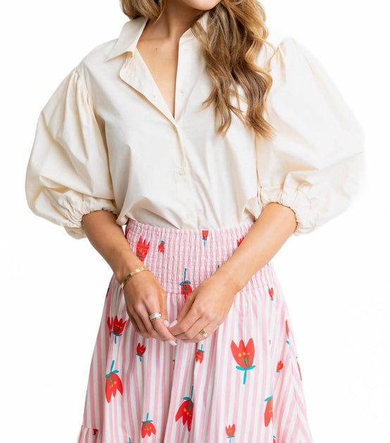Karlie Poplin Top Ivory Medium 2