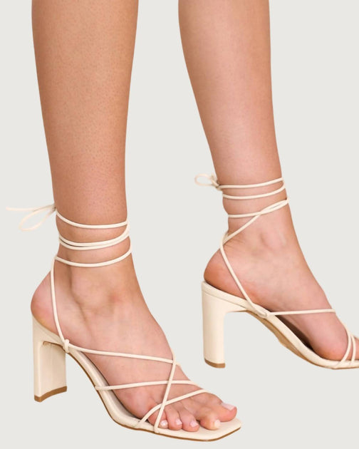 BiLLiNi Bea Heel Sandals White US 9 2